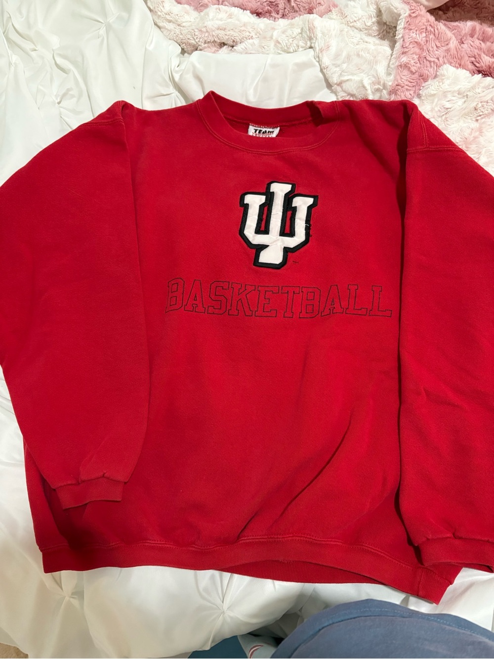 University  of Indiana Red Crewneck Basketball Sweatshirt